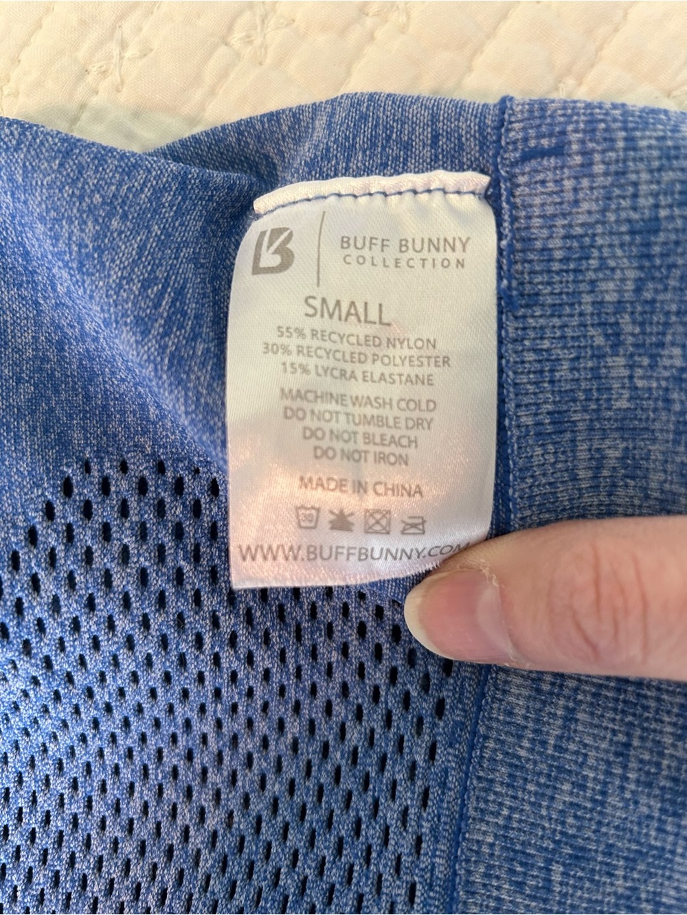BUNDLE (2)-Buffbunny Wmn SzS Cadi Heather Blue & Black Long Sleeve Mesh Crop Top - Picture 12 of 12